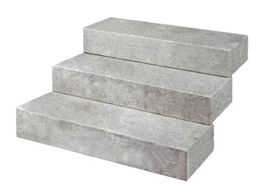 Gradini a blocco in pietra calcarea Camino Grey a vista