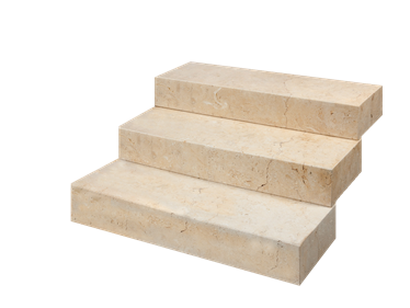 Gradini a blocco in pietra calcarea di Cremona a vista