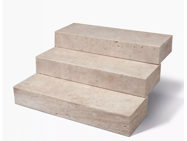 Gradini a blocco in travertino Medium a vista