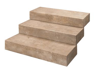 Gradini a blocco Travertino Noce a vista