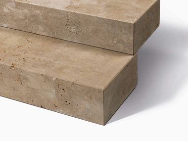 Gradini a blocco in travertino Noce tagliati su misura