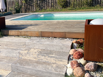 Gradini a blocco lavorati in Silver