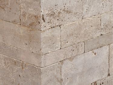 Mattoni di pietra in travertino tagliati su misura