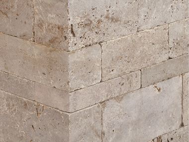 Mattoni di pietra in travertino tagliati su misura