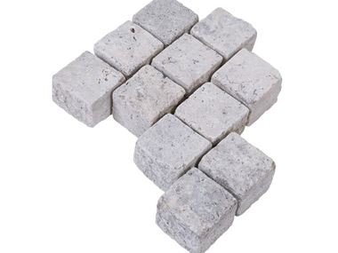 Sampietrini Travertino Silver a vista