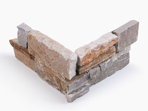 Rivestimenti di pietra in quarzite Cordoba Red Sezione d'angolo