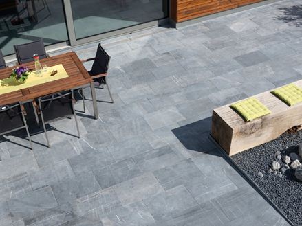 Vista a volo d'uccello della terrazza del Blaustein Azur
