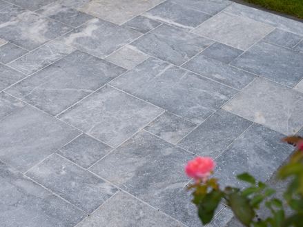 La rosa sorge sulla terrazza di marmo Afyon Grey