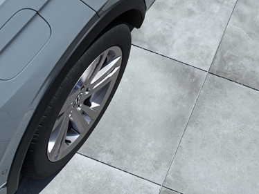 Vista dall'alto dei pannelli Ombra 3cm effetto cemento con taglio macchina