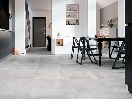 Cucina con piastrelle Pure Clay effetto cemento