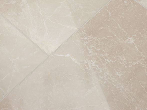 Piastrelle di marmo Burdur Cream, primo piano di una fuga