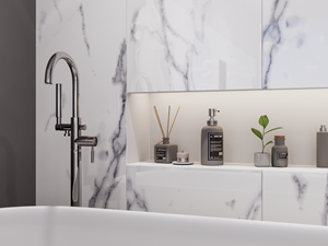 PerlaBiancaintBrillanteBagno bianco Primo piano Grande