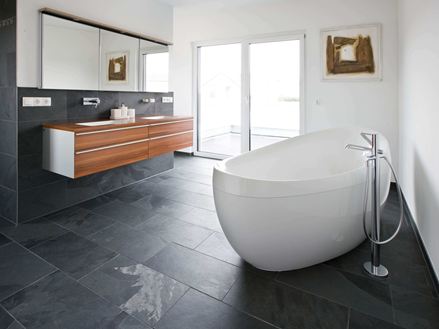 Foto cliente: Piastrelle in ardesia Mustang, posate in bagno