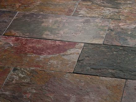 Piastrelle in ardesia Peacock Multi Colour primo piano laterale