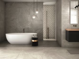 Bagno con piastrelle in gres porcellanato Canyon Pearl
