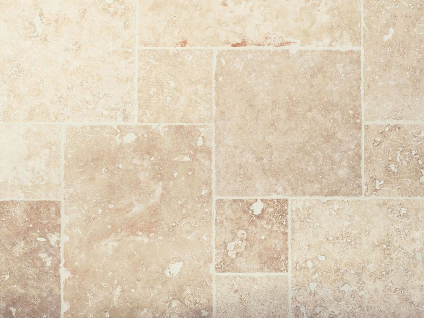 Piastrelle di travertino Ivory Cream in legatura romana dall'alto