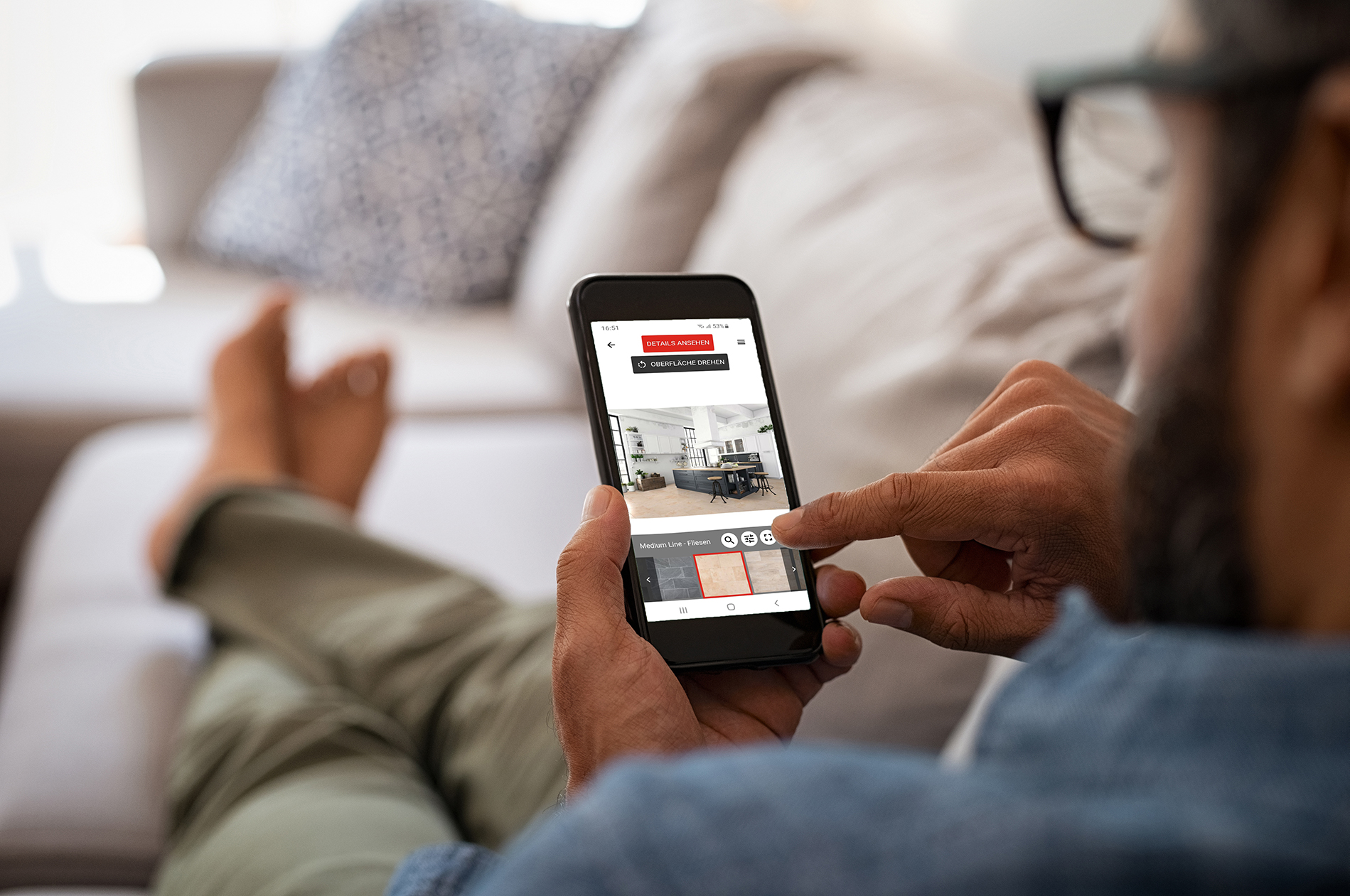 Divano uomo Visualiser _Menue