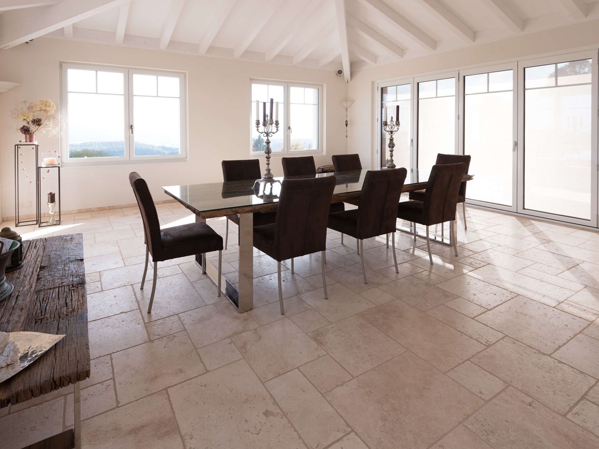 Piastrella di travertino Light burattata non livellata108