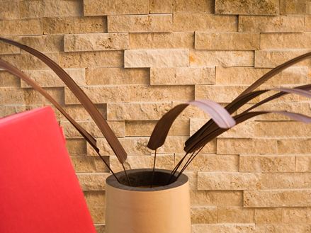 Travertino Medium in mattoni, scivolamenti in stile casa di campagna