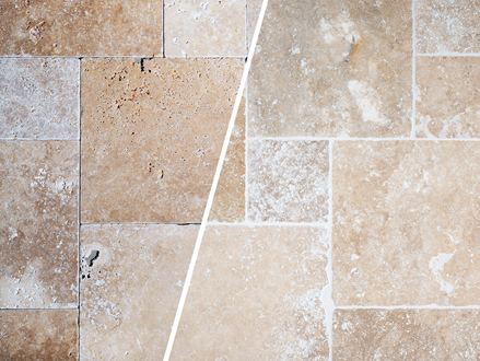 Travertino stuccato e non stuccato